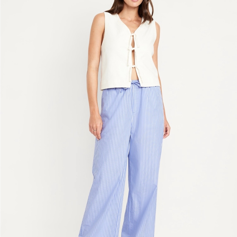 NWOT Old Navy High Waisted Super Wide Leg Poplin Striped Pants size XL